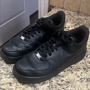 Nike Air Force 1 Men's All-Black Leather Sneakers
